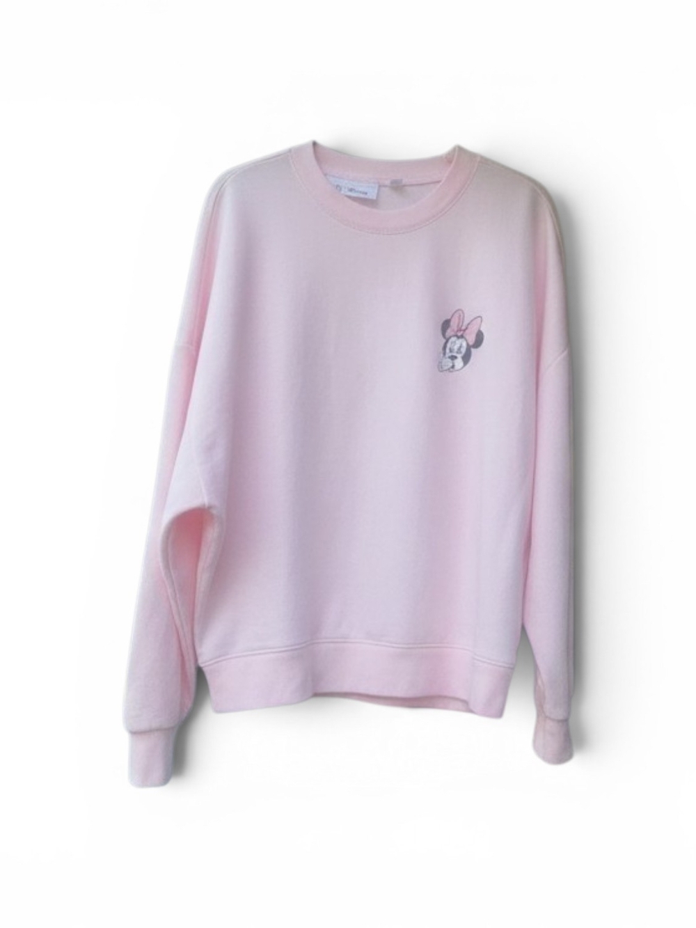 Gap x Disney Minnie Mouse Sweatshirt Women's Light Pink Crewneck Pullover Size S